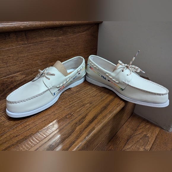 Sperry White Rainbow Boat Shoes, Exclusive Pride Edition unisex 10.5 M 12 W NIB - Picture 6 of 15